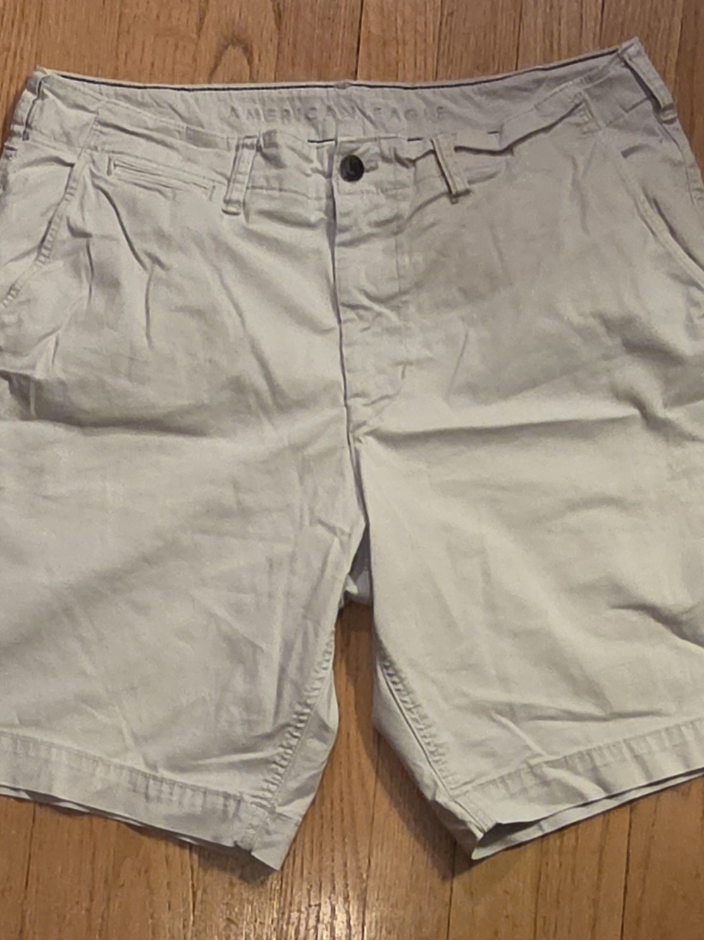 American Eagle Outfitters Men's Light Cream Flat Front Shorts